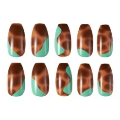 Stay Press'd - Tortoiseshell Twist -Costetic Make-up Store LFN004 Lottie Stay Pressd Press On Nails Tortoiseshell Twist Product