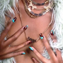 Stay Press'd - Tortoiseshell Twist -Costetic Make-up Store Lottie Nail Press Ons Hand Image 4