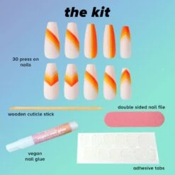 Lottie X Chaun Legend Stay Press'd- Sunset Strip 14 Lottie X Chaun Legend Stay Press'd- Sunset Strip -Costetic Make-up Store Lottie Press On Nails Chaun Legend sunset strip