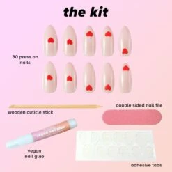 Stay Press'd - Heart To Heart 13 Stay Press'd - Heart To Heart -Costetic Make-up Store Lottie Press On Nails Heart To Heaty