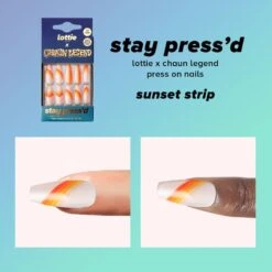 Lottie X Chaun Legend Stay Press'd- Sunset Strip 19 Lottie X Chaun Legend Stay Press'd- Sunset Strip -Costetic Make-up Store Lottie Stay Pressd Press on nails CL sunset strip