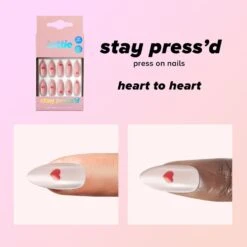 Stay Press'd - Heart To Heart 17 Stay Press'd - Heart To Heart -Costetic Make-up Store Lottie Stay Pressd Press on nails heart to heart
